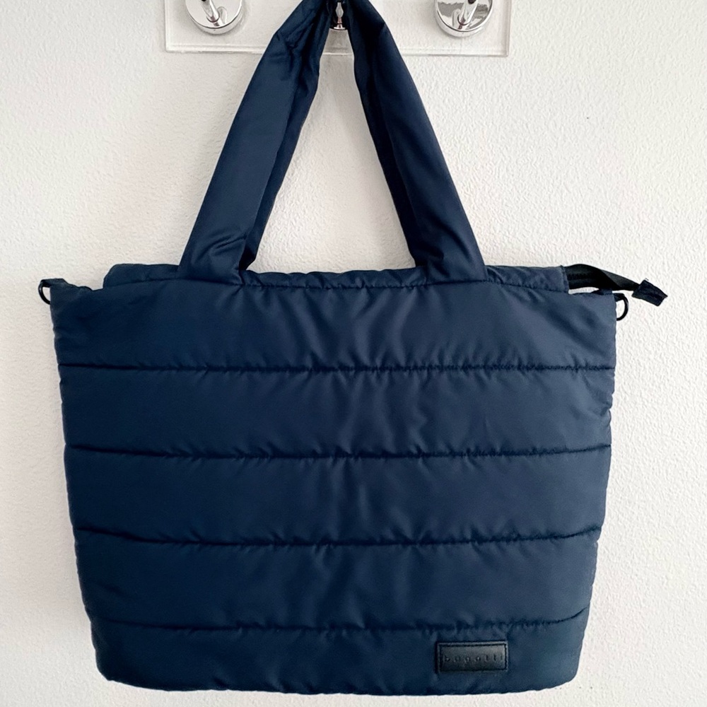 Navy Quilted Tote Bag